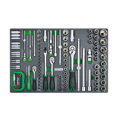 Mynd af Bakki í skáp 1/4", 3/8" og 1/2" topplyklasett