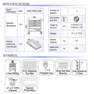 Mynd af Verkfæravagn JUMBO tómur